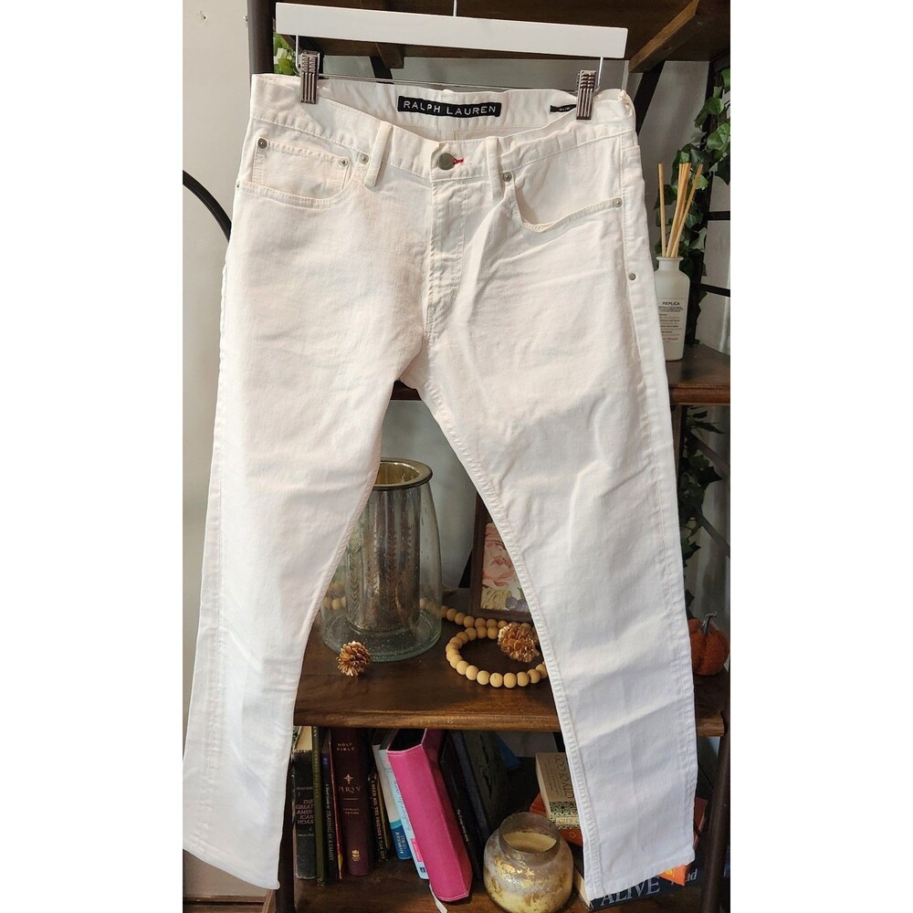 Ralph Lauren Black Label Slim Denim Jeans White Excellent Condition 32/32